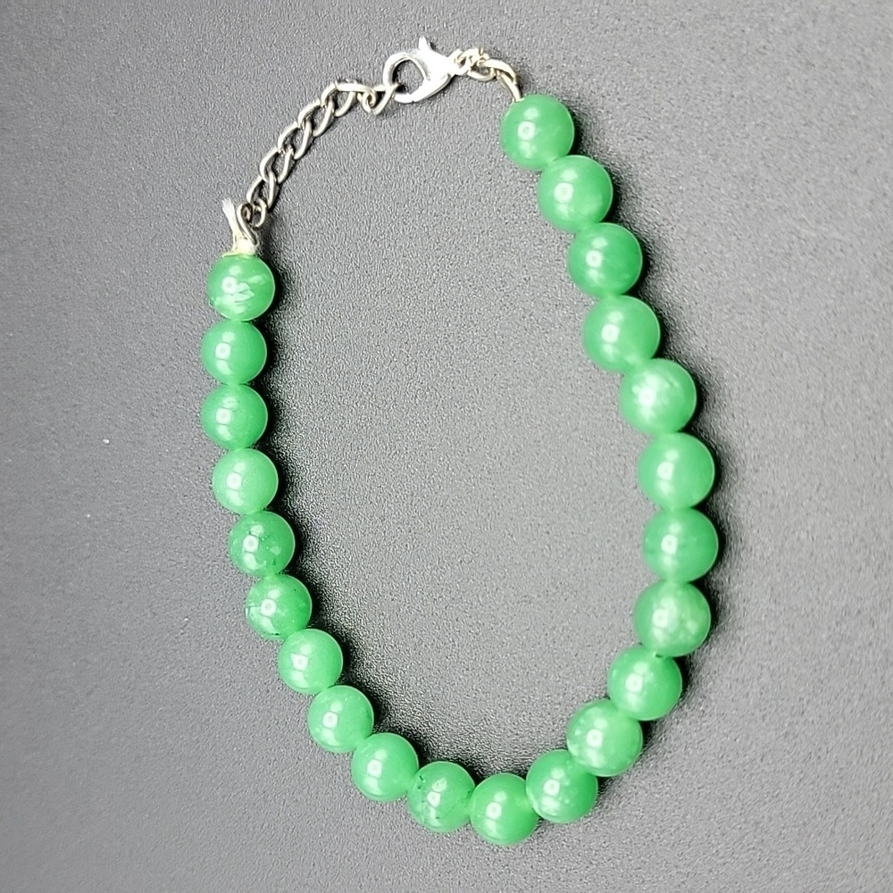 107 Cts Green Aventurine Round Bead 7.5" Natural Gemstone Beaded Bracelet